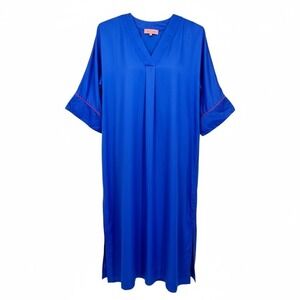 Casa Danu Women's Blue Long Kaftan Dress Size L Summer Half Sleeve - CJ